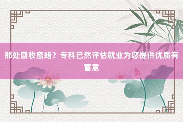 那处回收蜜蜡？专科已然评估就业为您提供优质有蓄意