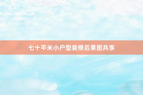 七十平米小户型装修后果图共享
